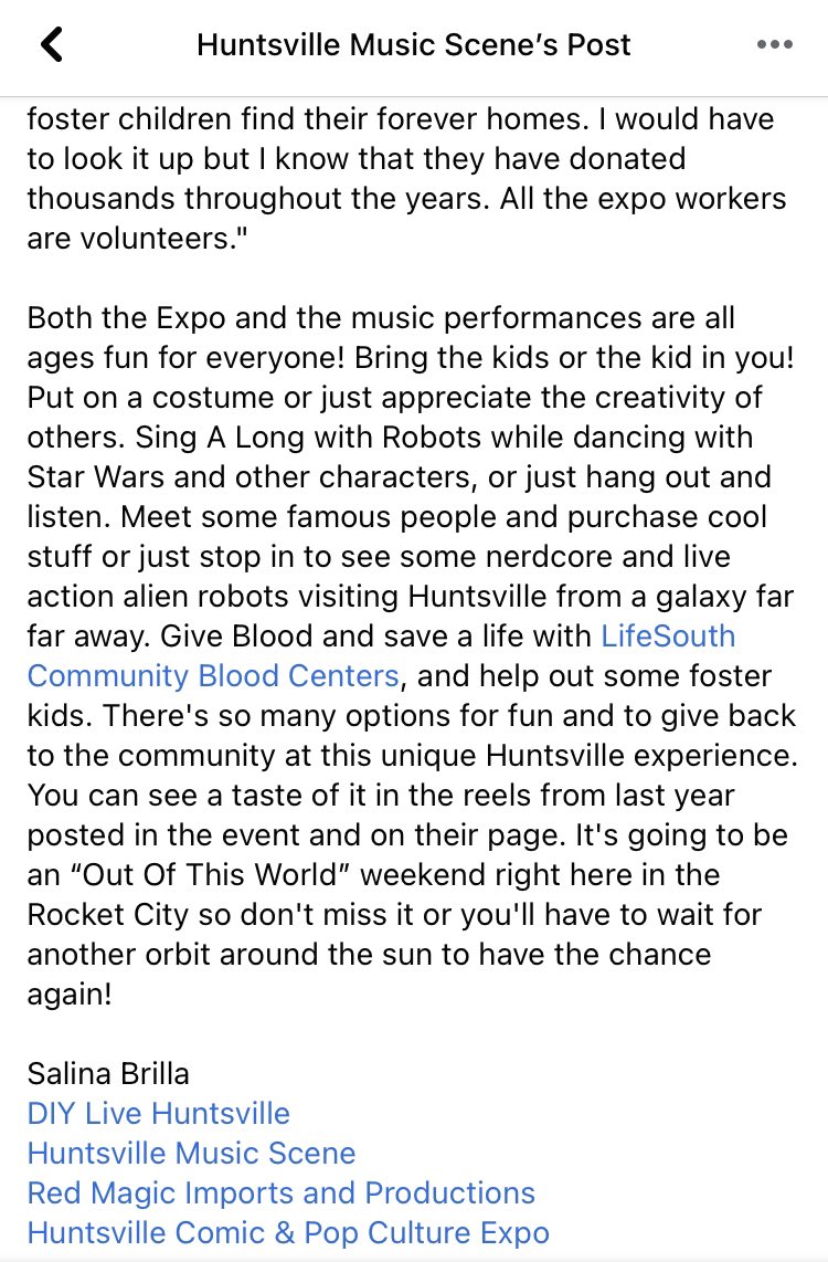 FootPoundForce's tweet photo. Shoutout from Salina at #HSVMusicScene on our upcoming show with @cybertronicband at @HsvExpo. We hope to see you there at the amazing #HuntsvilleComicAndPopCultureExpo! #HSVExpo2022 #HSV #HuntsvilleAL #Nerd #Geek #NerdCore #NerdRock #RocketCity #HSVExpo #TillAllAreOne https://t.co/Rtl11ign0U