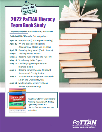 liv2learn's tweet photo. Tomorrow evening PaTTAN launches the  Structured Literacy Interventions book study! All sessions will be recorded &amp; housed on the PaTTAN YouTube channel: https://t.co/A309zFHfmK on the PaTTAN Literacy Resource Hub: https://t.co/o4Md4ou0Oi &amp; on a series padlet. @pattanupdates https://t.co/yF4VT4J7yG