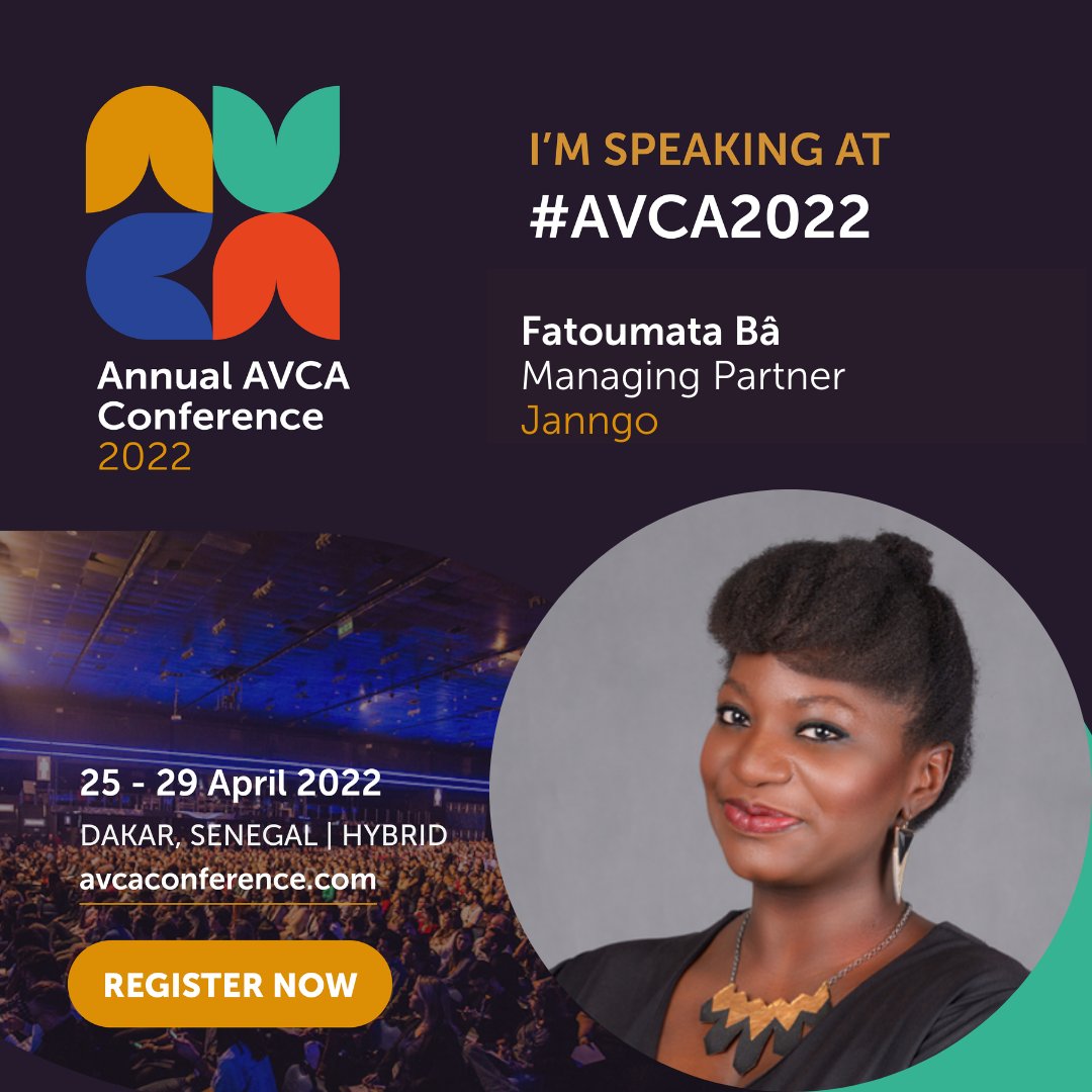 🎤 Fatoumata Bâ, Managing Partner @Janngoafrica will join #AVCA2022 for a discussion on changing the narrative of #capitalallocation in Africa. Hear her in #Dakar as she speaks on Stream 3a: #Diversity, #Equality & #Inclusion in #VentureCapital 👉Tickets: avcaconference.com/tickets/