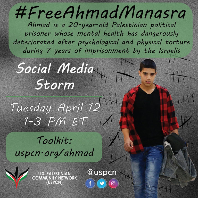 It is time to end the abuse of Palestinian children by the Israeli apartheid regime. That starts with Israel releasing Ahmad Manasra. 

Twitter storm happening now. Please RT others' tweets &amp; send your own using #FreeAhmadManasra

Social media toolkit: uspcn.org/ahmad