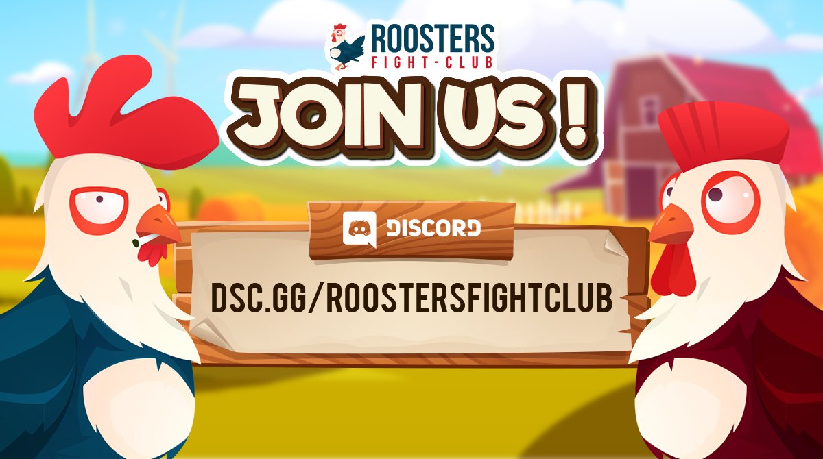 Don't wanna miss any #Giveaways? Looking for #freemintNFT or whitelist?
Join us on discord! #P2E 
dsc.gg/roostersfightc…
