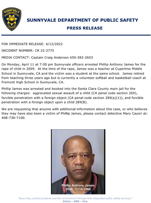 Who Is Former Coach Anthony James Phillips From Sunnyvale? Arrested & Charges Explained