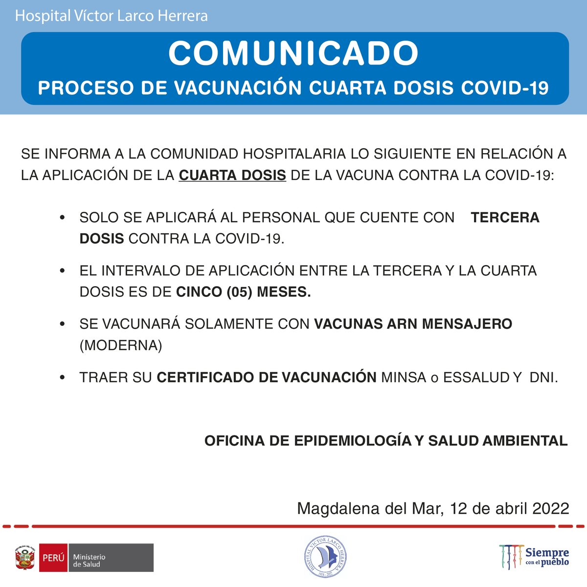 hlarcoherrera's tweet photo. #Comunicado #HospitalVíctorLarcoHerrera #SaludMental #MinsaPerú #DirisLC https://t.co/ZKIQWW8LVL