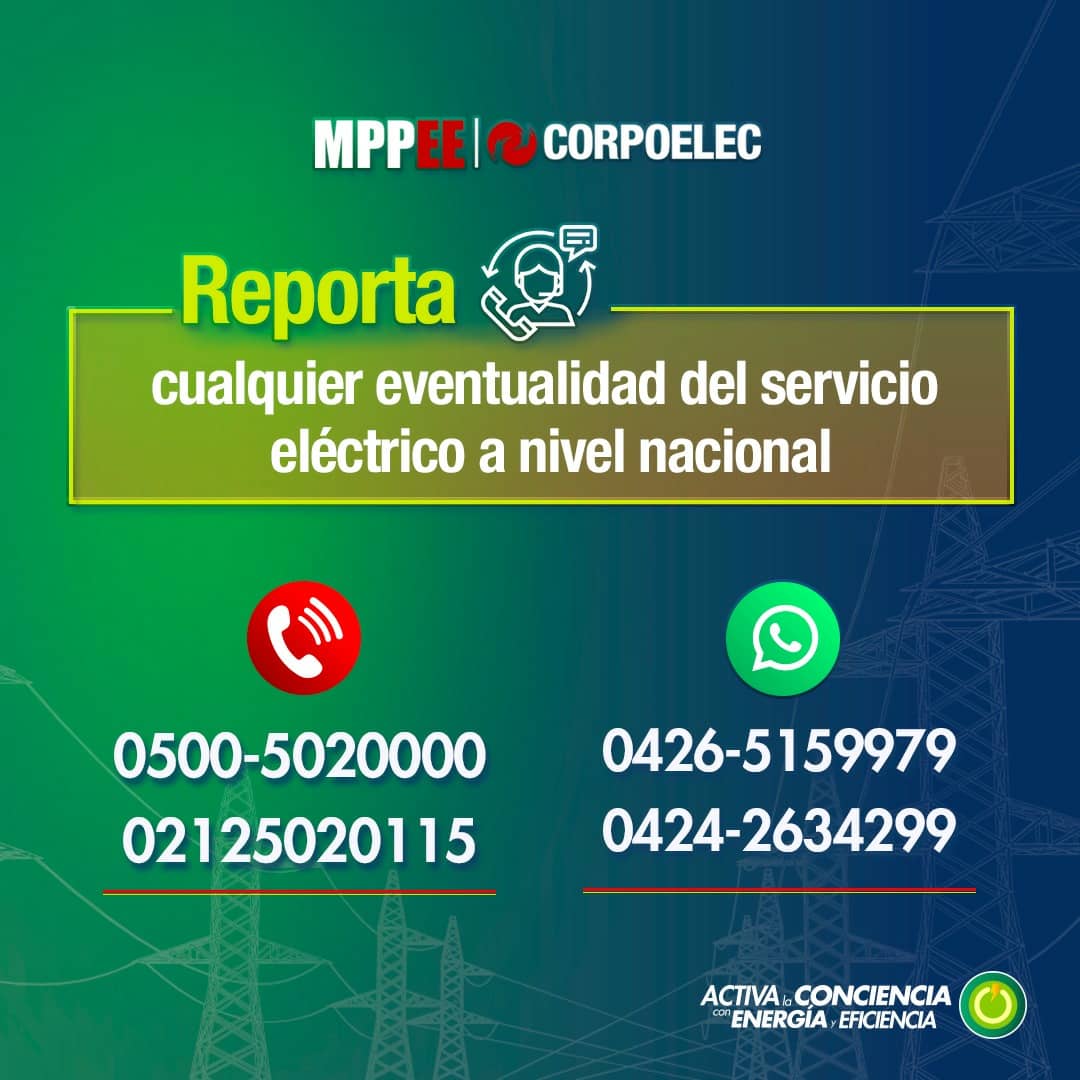 #Corpoelec activa su Centro de Atención Telefónica para atender cualquier eventualidad del servicio eléctrico que presentes a nivel nacional. #AtenciónAlUsuari