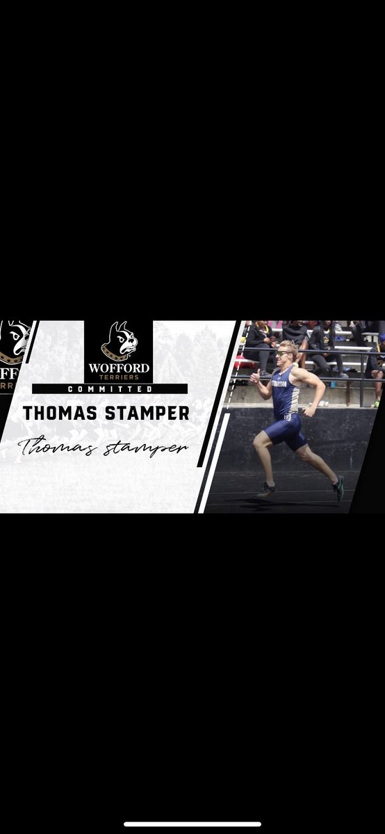 Proud to announce my verbal commitment to continue my D1 athletic and academic career at Wofford University! I would like to thank all of my coaches and family. I wouldn’t be here without Coach Bomar, <a href="/cuttytrack/">Dustin Allen</a>, <a href="/DerekLeMay/">Derek LeMay</a> and Matt Russell. Extremely excited to get to work!