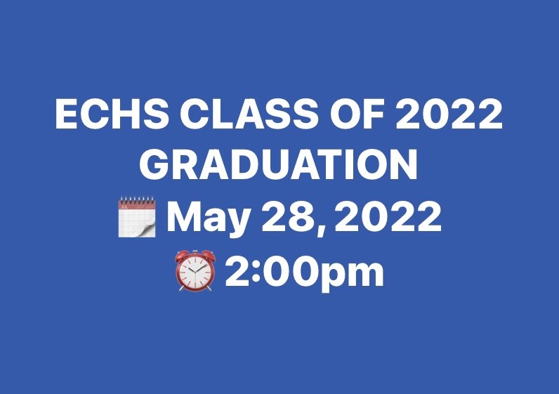 ECHS_Wildcats's tweet photo. Official date &amp; time… 👩‍🎓👨‍🎓 https://t.co/mwhTMkwwGI