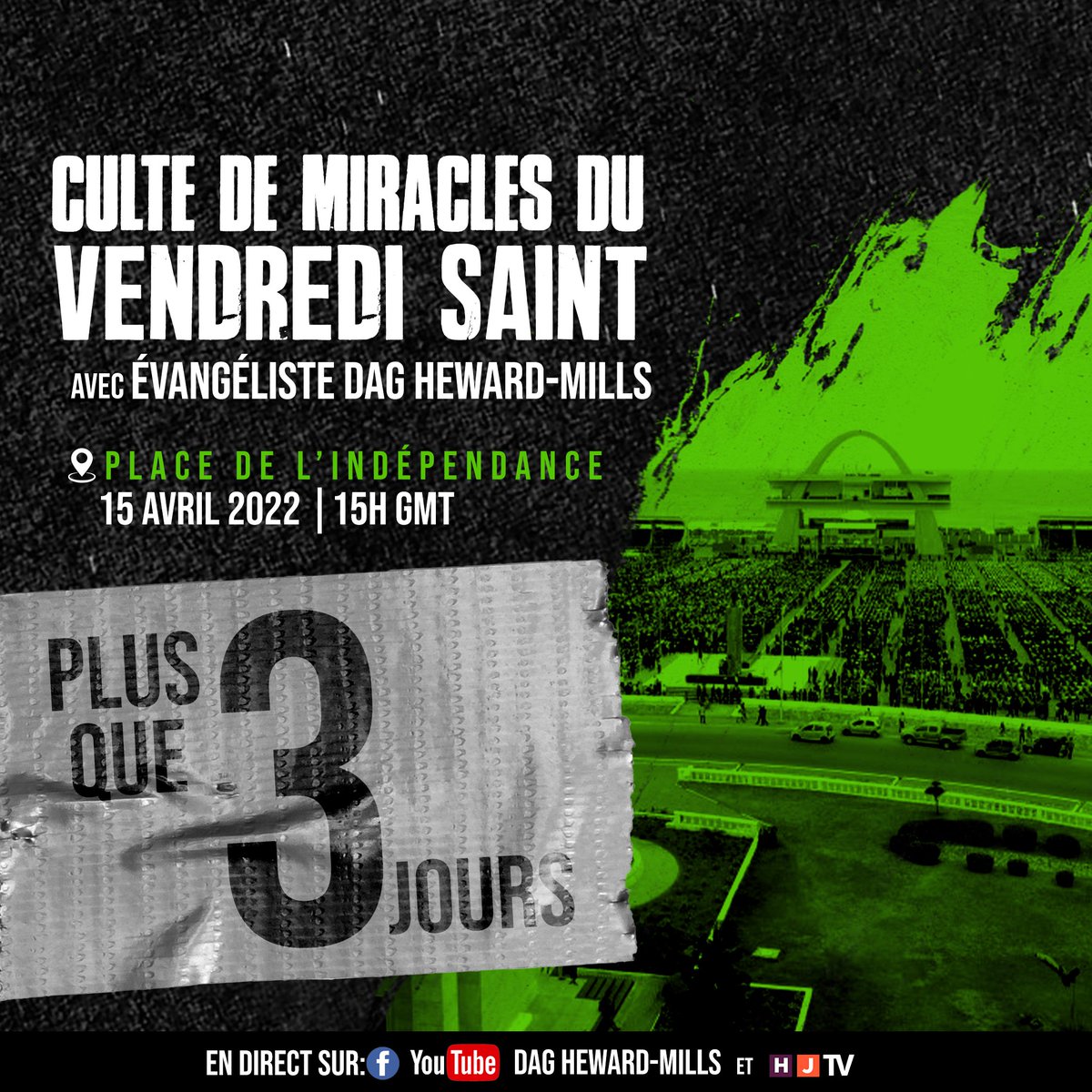 FirstLoveCenter's tweet photo. 3 days more to experience salvation and miracles like never before!!
Prepare for a mighty move of God at the Good Friday Miracle Service 15th April 2022 at the Independence Square at 3pm!
Tell a friend to tell a friend!
#GFMS2022 #FirstLoveChurch #GoodFridayMiracleService https://t.co/dHGP0EMJub