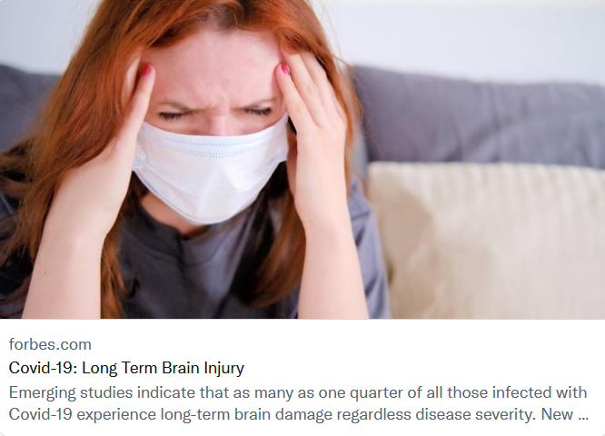 DavidLWindt's tweet image. “recent studies document long term brain-damage in as many as one quarter of all those infected regardless of the severity of the initial disease ... an estimated 140 million Americans have been infected” 

forbes.com/sites/williamh…

... worsening mass formation. #PositiveFeedback
