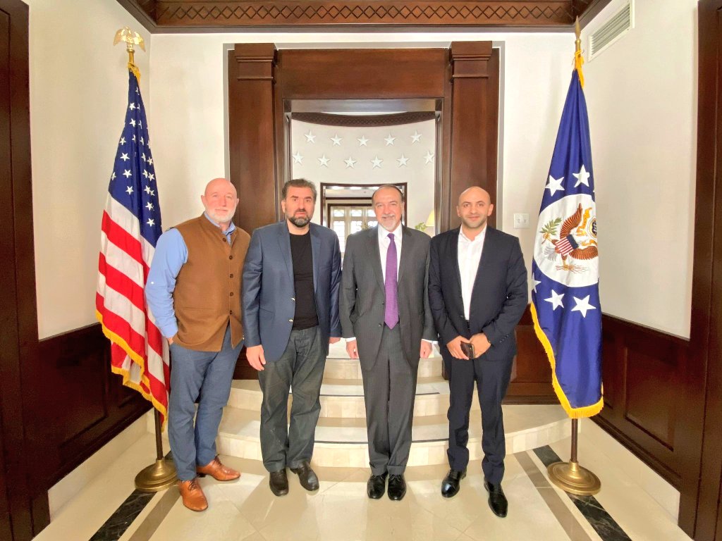 WrestlingJor's tweet photo. We were pleased to Meet his Exellancy the USA Ambassador , Wrestling development and support were the main subject and how can Wrestling help for better future 
@USEmbassyJordan
@JordanOlympic
@UnitedWrestling
@3awamleh
@abdallahq
#Jordan https://t.co/zzEOqfONZd