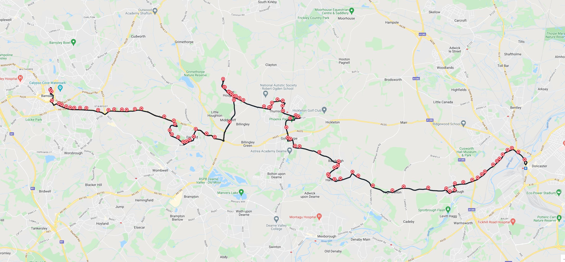 219 Bus Route Map Dr Kevin Tennent On Twitter: "8/ So Here Is My View Of What A Better, More  Direct, Easier-To-Follow Route Might Look Like. It Cuts Off The  Round-The-Houses In Thurnscoe Off, And The