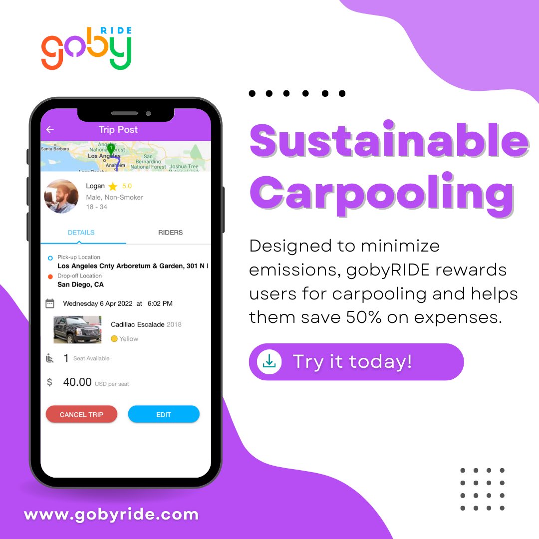 GobyRide's tweet image. You don’t have to trade in your car for an electric vehicle just yet, carpooling enables you to reduce your expenses and emissions at the same time!