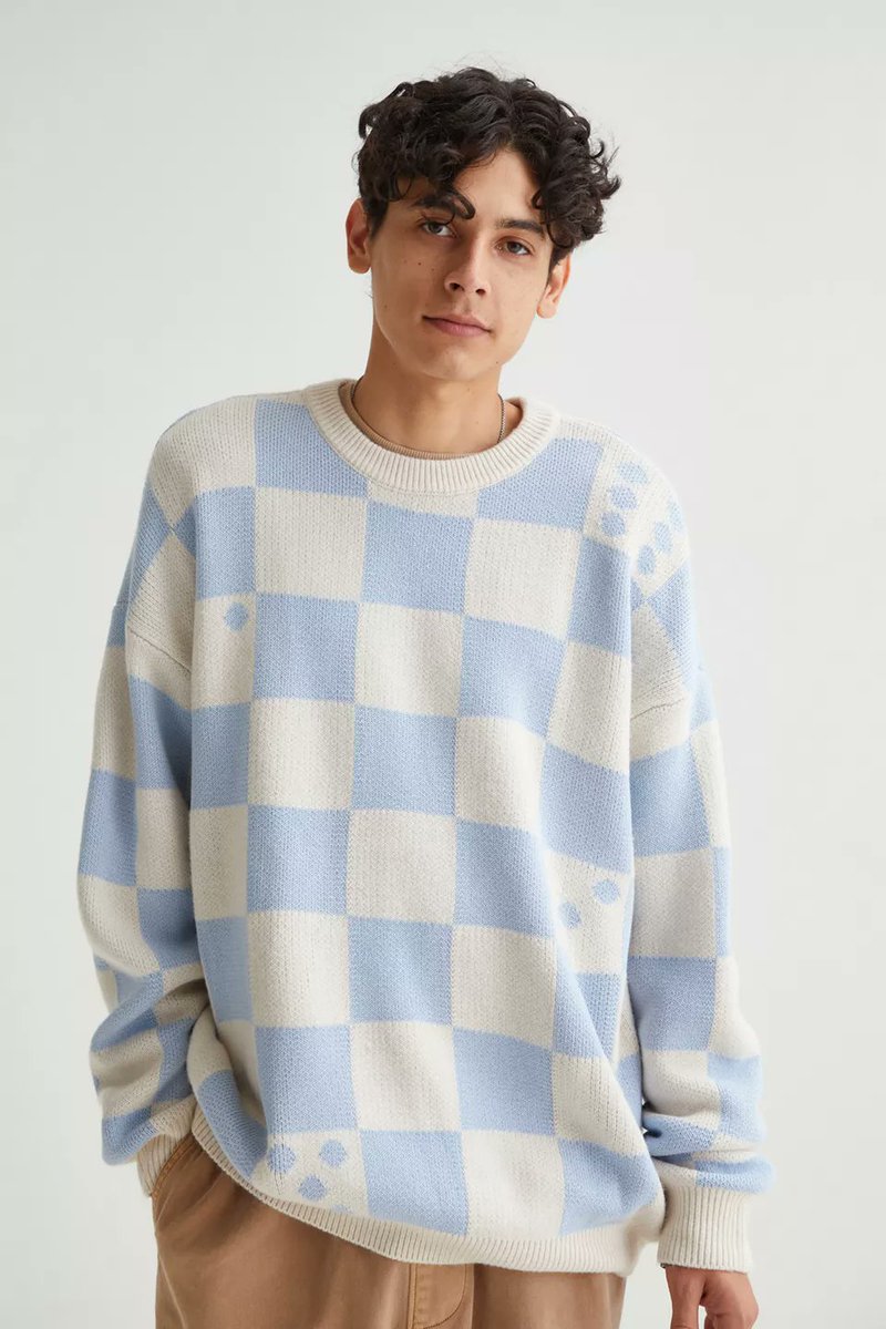 Shelby's Blue Checkerboard Sweater
Brand: Urban Outfitters
Link: urbanoutfitters.com/shop/uo-checke…

#shubble #shubblesweaters