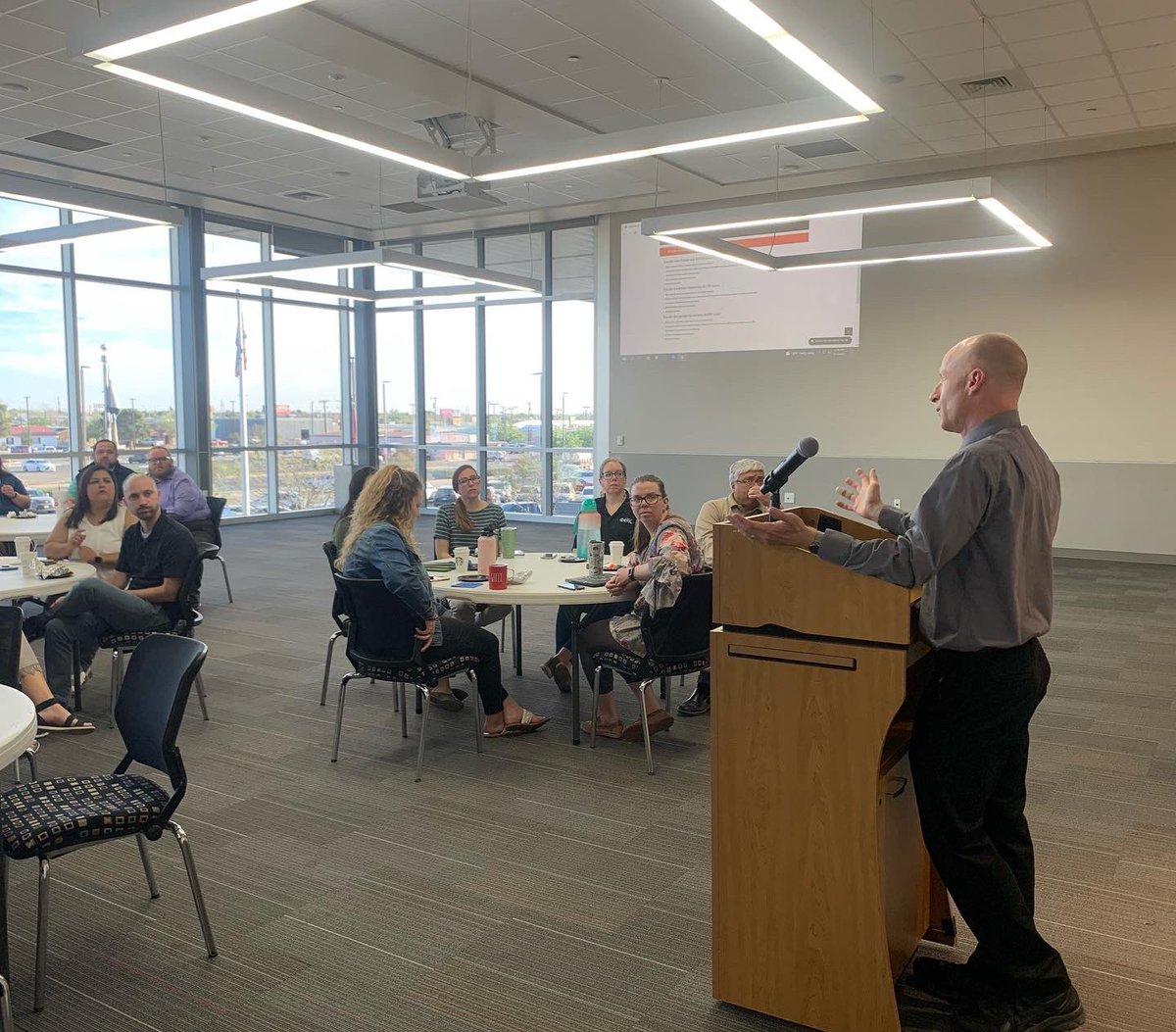 utpb's tweet photo. Our admissions team stopped by @OdessaCollege this morning with breakfast for OC’s admissions, financial aid, and advising teams. We are so thankful for our partnership with OC!

We also announced today that application fees to UTPB will be WAIVED for all OC students! #OC2UTPB https://t.co/qgoVn3Myxc