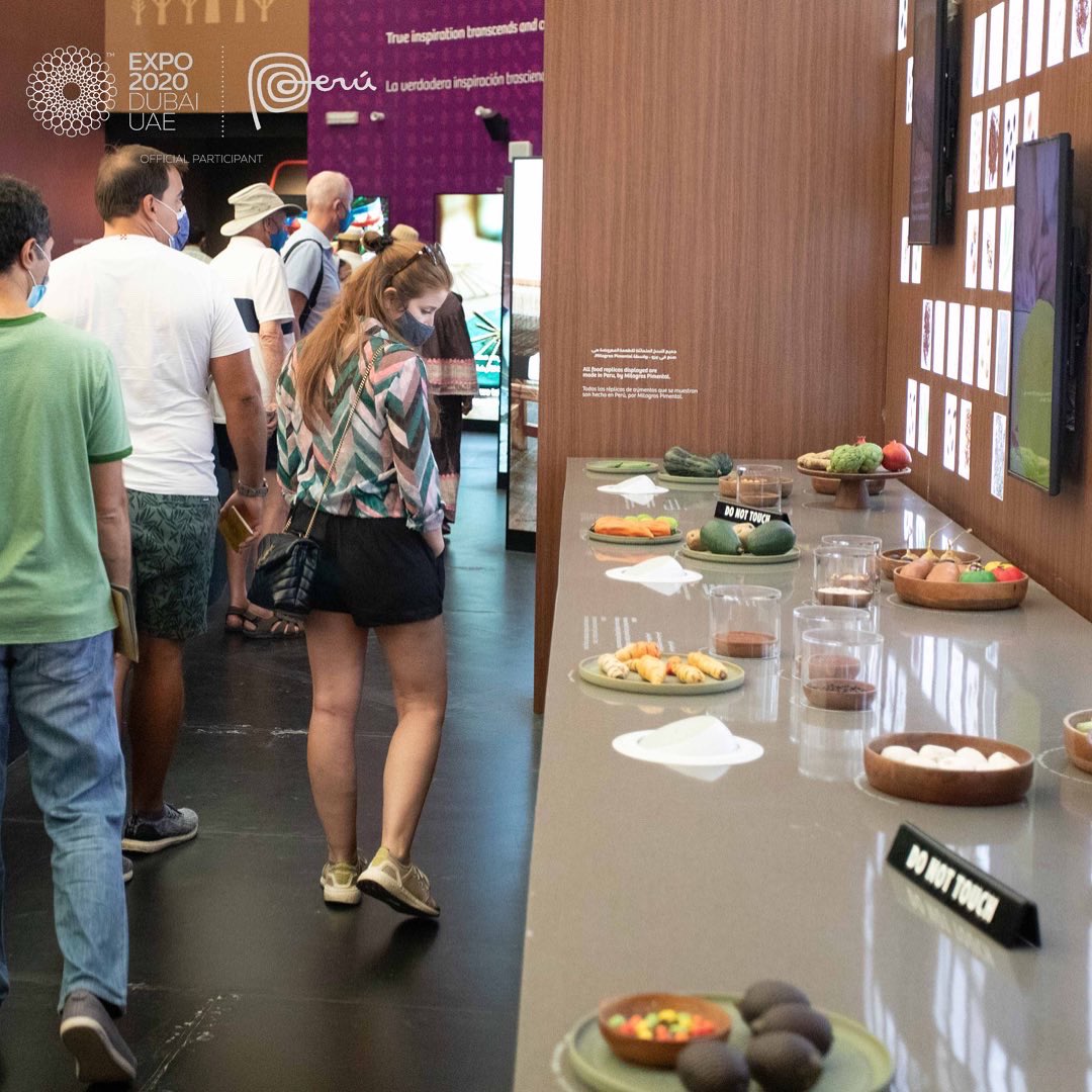 Expo2020Peru's tweet photo. The cradle of food of Peru, was one of the memorable spaces at our pavilion at @expo2020dubai. You could find some of our unique agricultural products displayed and explained! 

Get more insights on the agricultural sector by swiping right ➡️

#Expo2020 #Expo2020Dubai #Visitperu https://t.co/rhWWupjK0T