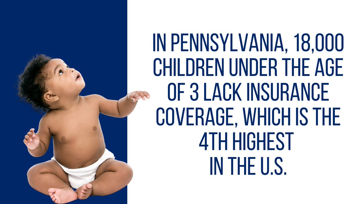 thrivingpa's tweet photo. In PA, there are 18,000 children under the age of 3 who lack insurance coverage, which is the 4th HIGHEST in the country #focusfacts #childrenshealthinsurce https://t.co/AvZhbsshFC
