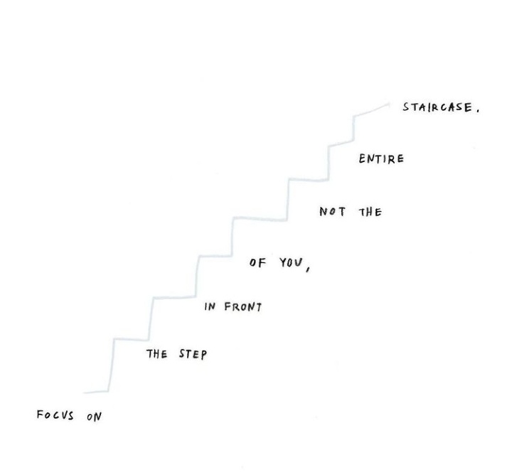 Focus on the step in front of you.