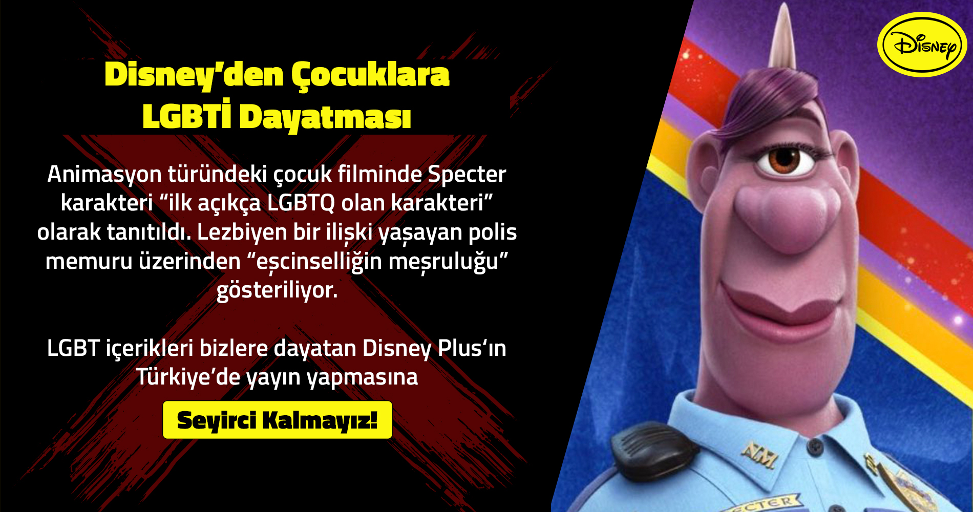 Türkiye Liseliler Birliği - TLB on Twitter: "Disney'in LGBT içeriklerini daha da artıracağını ilan etmesine, çocuk yaşlardan başlayarak eşcinselliğe özendiren yayınlar yapmasına seyirci kalma! Disney'in yayın lisansı derhal durdurulsun, içerikler ...