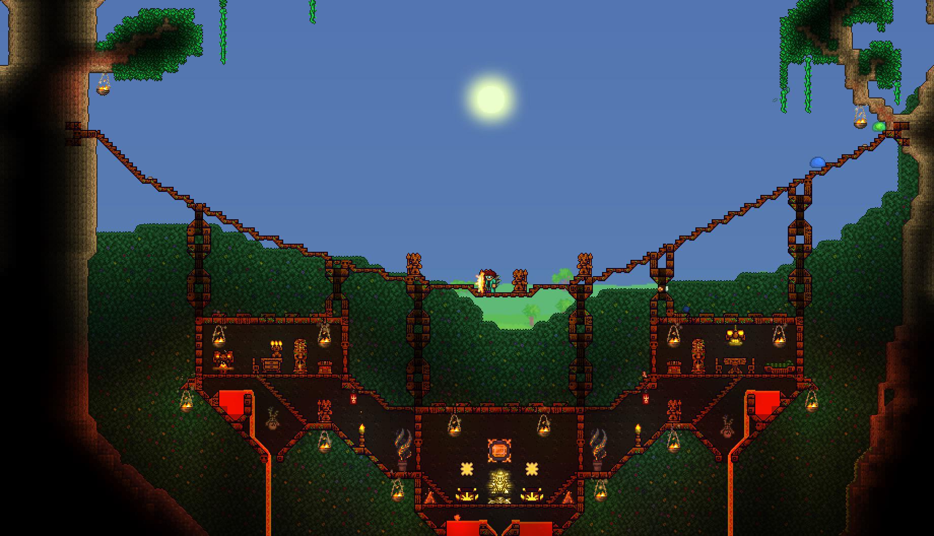 r/Terraria on Twitter "A jungle temple bridge that me and my cousin