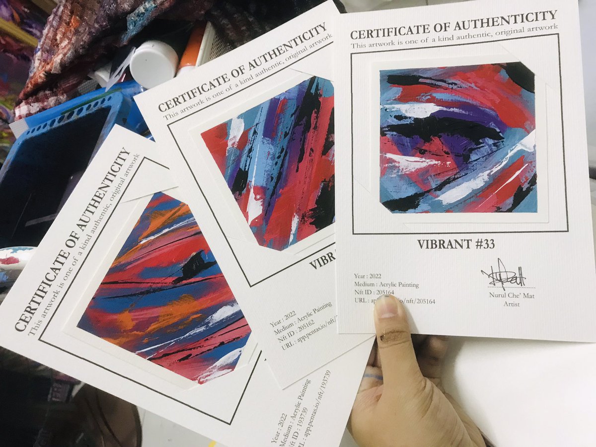 Nurul_A_Mohamad's tweet photo. Owh by the way, kalau you all’s collect my vibrant series, you all’s boleh claim original painting with certificate of authenticity from i all’s tau. 

Floor price 0.03bnb.

https://t.co/Mwyswsqg9K https://t.co/LM1p8Fyppg