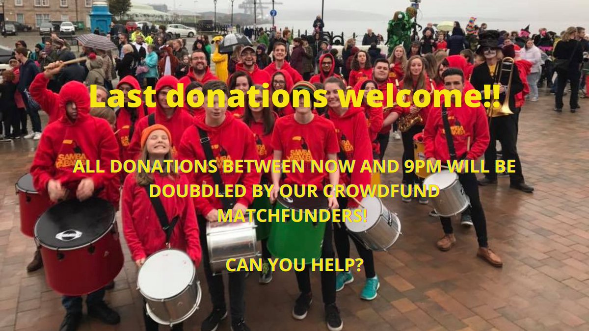 SambaYaBamba's tweet photo. Last chance to donate to our crowdfunder here⤵️ all donations massively appreciated! And everything you donate will be doubled by our crowdmatchers! Even £1 would help us out!! #crowdmatch @crowdfunderuk @CreativeScots https://t.co/1j9OWZXZRR https://t.co/1lyvLjOGCa