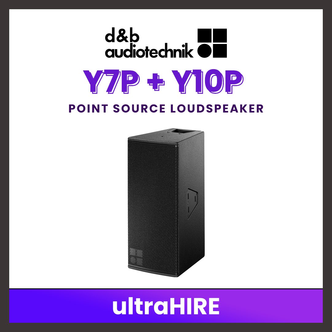 UltraLiveAV's tweet photo. d&amp;b Y7P + Y10P

The compact, 2-way passive Y7P &amp; Y10P loudspeaker features two 8” drivers in a dipole arrangement with a 1.4” compression driver mounted onto a rotatable CD horn.

For more information, send us a message 📥

#ultraHire https://t.co/bcY31jVJeW