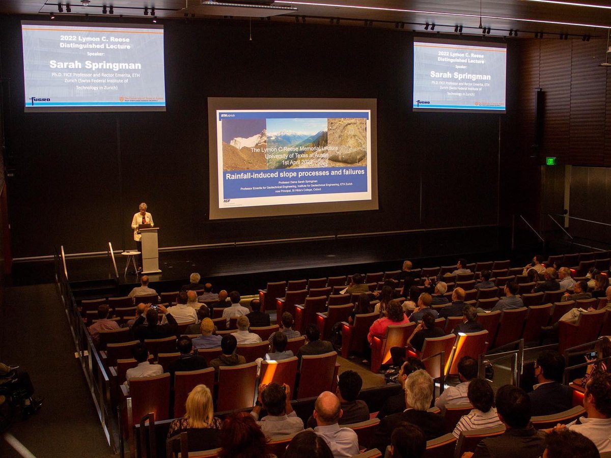 GeoInstitute_UT's tweet photo. Our very own Reese Lecture is back in person 🤩 it was an honor to have Prof. Sarah Springman at this year’s 2022 Reese Lecture along side a weekend full of knowledge, connections, and a bit of fun! 
Hook’em 🤘 https://t.co/r3U9lvaQRx