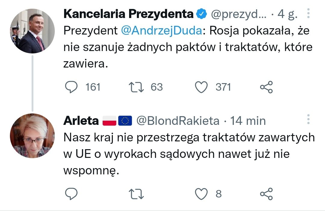 radekfogiel's tweet photo. Prezydent RP: Rosja to bandyckie państwo
Silni razem: Ej, ale Polska też, Polska nie lepsza! https://t.co/lUbMUvR9AE