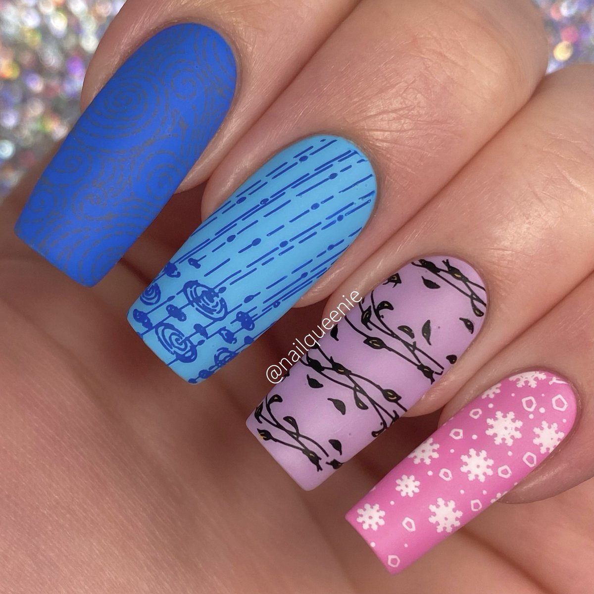 nailqueenie_'s tweet image. All the manis I did with this months Mani X Me Box stamping plates!! #maniology #manixmebox #pr