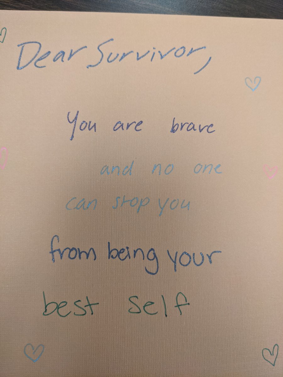 center_hu's tweet photo. Recently, groups of students &amp; staff have taken time to write love letters to survivors of sexual assault. We'll be sharing those here, virtually, as well as displayed around campus. Survivors, we're here for you. #EmpowerHU #survivorloveletter https://t.co/8Xkcgyn2OS