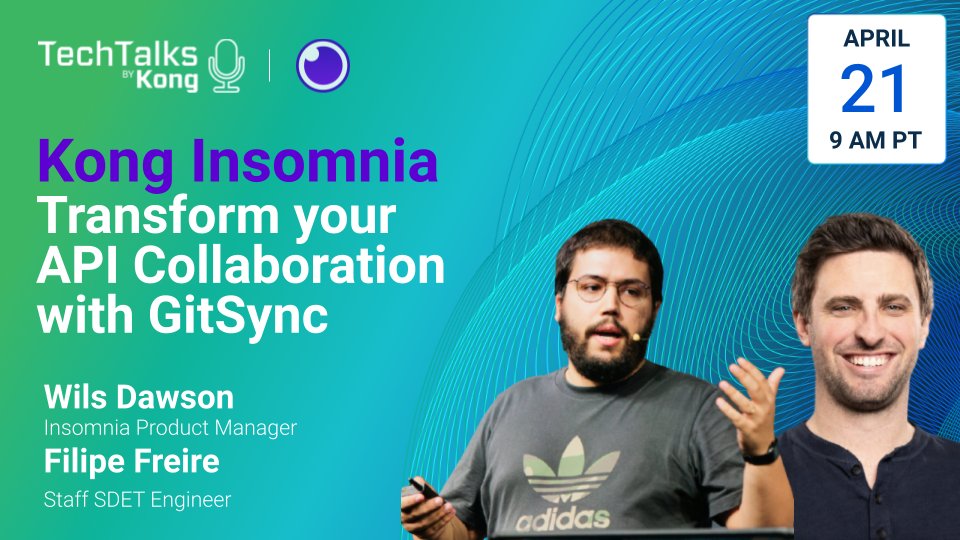 kong's tweet photo. 👩💻 The next #TechTalksbyKong features @InsomniaRest!
Learn more about #KongInsomnia, #GitSync, and what is coming in the 2022.4 release!
➕ Add it to your calendar NOW: https://t.co/35Y5dwaPGq
#APIdesign #APItesting #webinar #techtalk #Insomniarest @WilsDawson https://t.co/aJu0CsU1cF