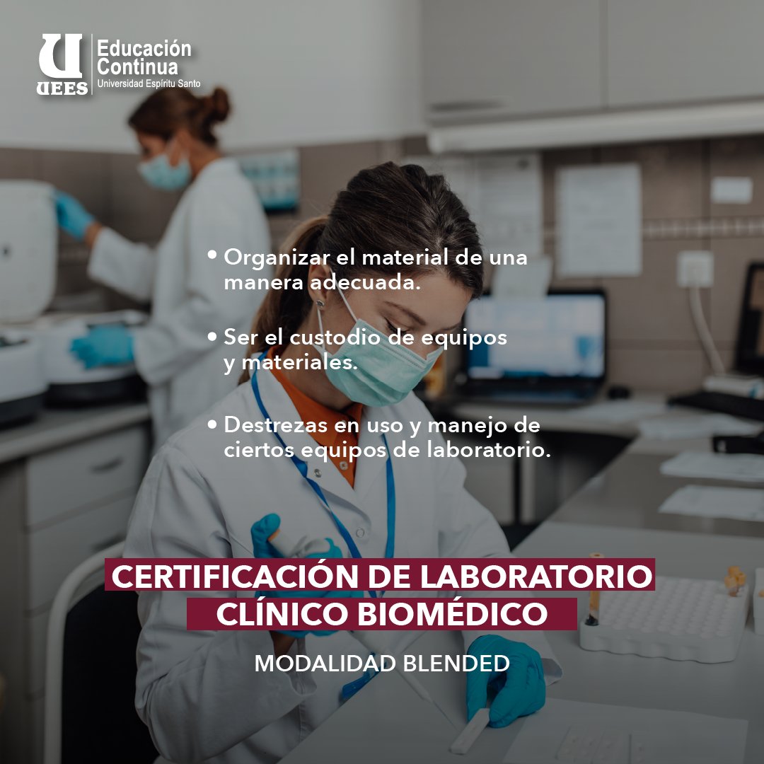 DEC_UEES's tweet photo. Cada vez es mayor la importancia de los análisis clínicos para la prevención, diagnóstico, evaluación y tratamiento de las enfermedades, convirtiéndose el laboratorio clínico en un pilar fundamental en el Sistema Nacional de Salud. Contáctanos: https://t.co/nymJUXjLNO https://t.co/d4PcGVLtLY