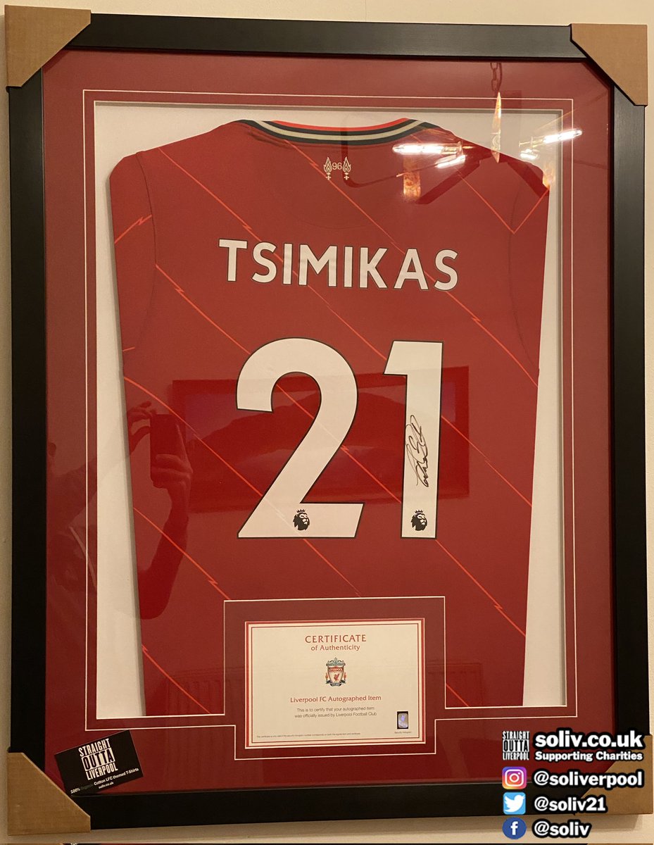 soliv21's tweet photo. Win this TSIMIKAS LFC Shirt with certificate of authenticity from LFC signed by the Greek Scouser himself.

Tickets £1 each DM on Insta/Twitter/FB for details. Ticket numbers will be given after payment is received.  Draw ends End of April with all proceeds donated to @evmindset https://t.co/sWXX56FdzT