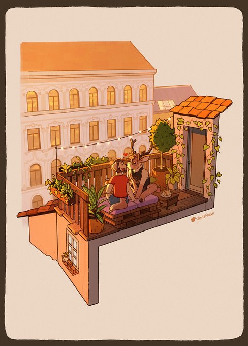 「balcony long hair」 illustration images(Latest)