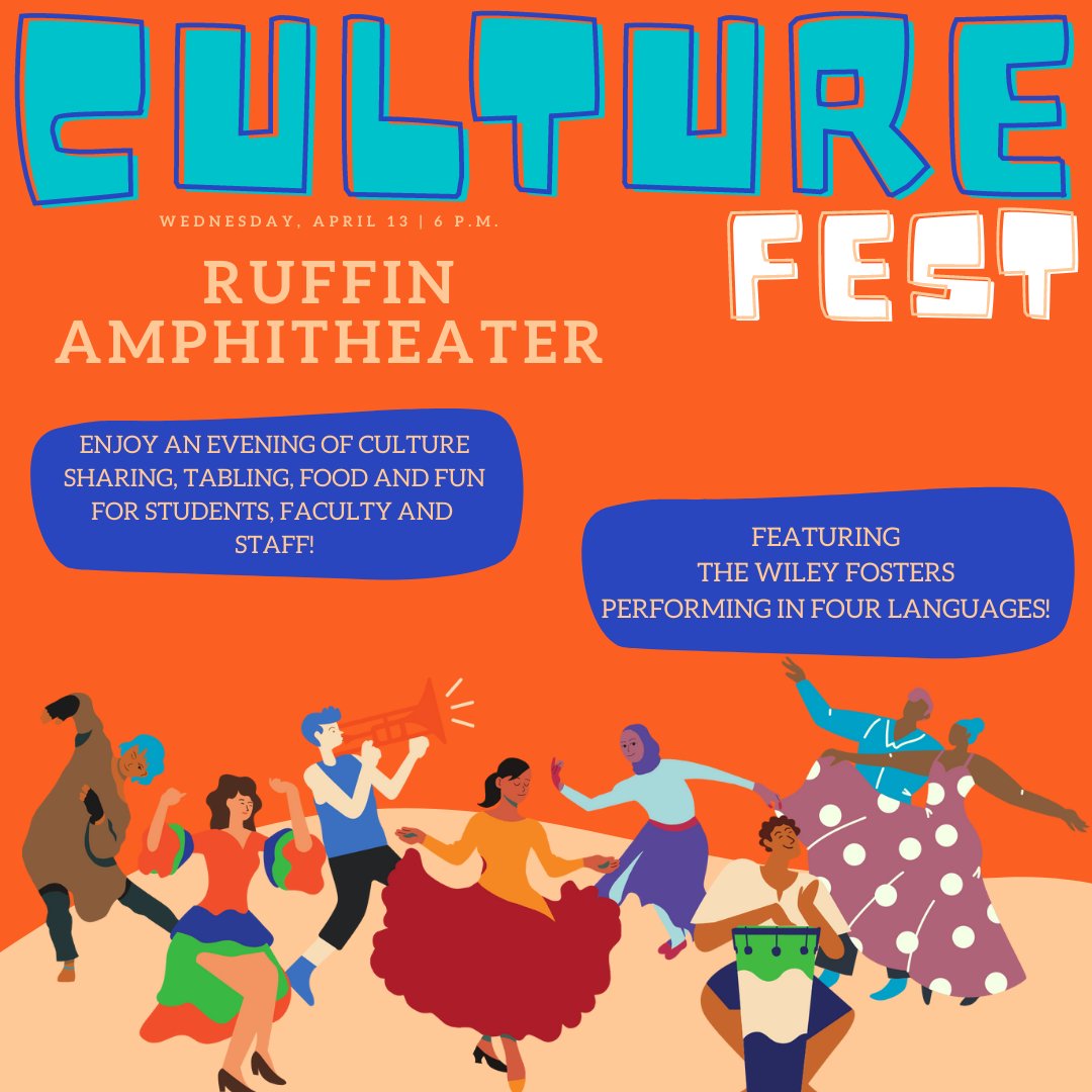 @nccu_diversity_inclusion welcomes the entire @NCCUEagle community to #CultureFest on 4/13 at 6 p.m. at the Ruffin Amphitheater. Join us for an evening of cultural appreciation and celebration! #CultureFest #CultureFestNCCU #NCCULife #ILoveMy1910