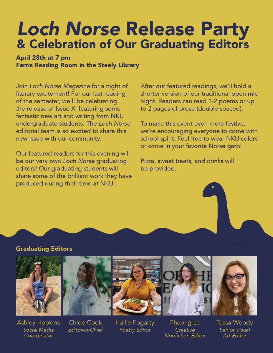 Join <a href="/LochNorse/">Loch Norse Magazine</a> on 4/28 for the last open mic of the year, featuring our graduating editors!