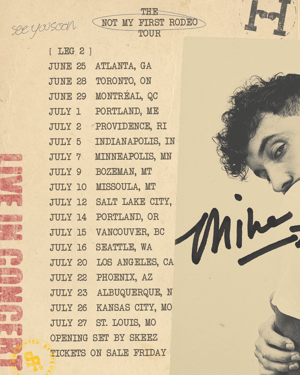 the NMFR tour continues!! leg 2 tix on sale this Friday at 10am local time. everyone who is signed up on onlysteves.com or is signed up for our text list (401) 205-3337 will get early access to tix Thursday morning. Don’t miss out on the rodeo.