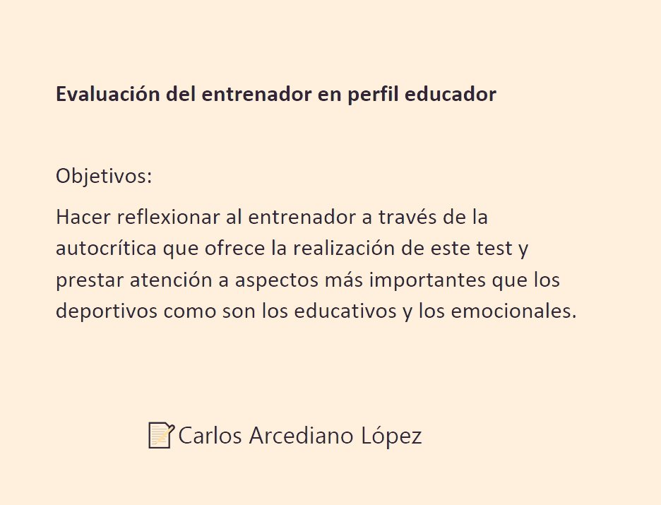 🔗Comparto archivo en PDF:

📊Evaluación del entrenador en PERFIL EDUCATIVO

¿Eres buen educador dentro del fútbol formativo?

🔍Pasos a seguir:

1️⃣Sígueme
2️⃣Me gusta
3️⃣Retuitea
4️⃣Deja tu correo en comentarios