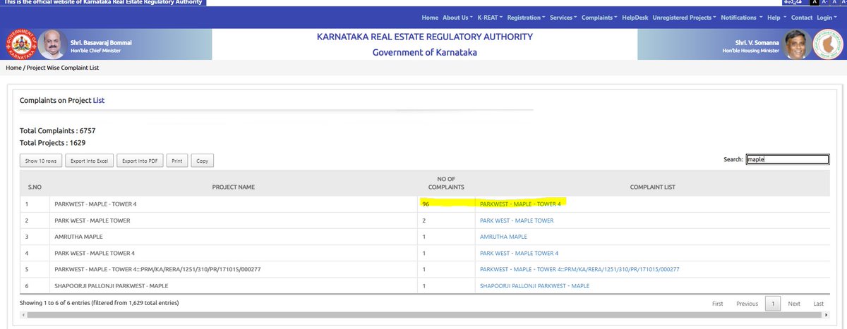 HomeParkwest's tweet photo. @MoHUA_India @HardeepSPuri what about K-RERA? 96 complaints on  Tower-4 (Maple) in ParkWest Shapoorji Paloonji, Bengaluru. Not a single hearing till now. @SPREINDIA  colluding with K-RERA, extensions after extensions, no thinking towards buyers interest, waiting for possession since Dec2019 https://t.co/EfQoSP2ilH