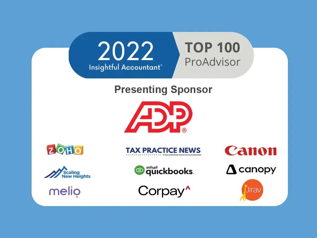 It's time to vote for the <a href="/InsightfulActnt/">Insightful Accountant</a> Top 100 ProAdvisor Awards and ProAdvisor of the Year! buff.ly/3E3G6Nj