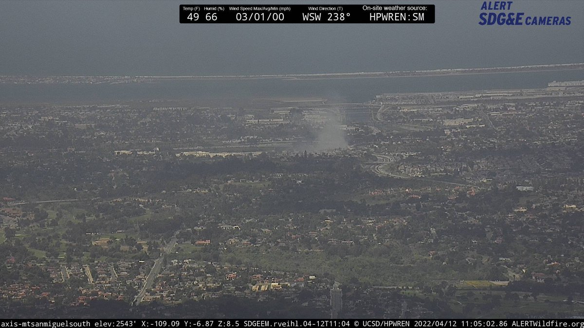 SDCountyFires's tweet photo. #54Fire - National City/https://t.co/FyD7xiQKld - E52 is on scene of a 1/4 acre vegetation fire in heavy brush along the NB 805 connector to the EB 54. Fire is getting into bamboo and rate of spread is increasing. 10 mph wind out of the west. Fire started at ≈10:25am https://t.co/ZlwvasDrsL