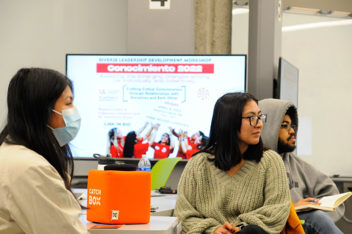 uofldelphi's tweet photo. The @uoflculturalctr recently hosted their annual #Conocimiento in the #TILL! They had a great time collaborating on identity development and exploration and loved using our new #OWLTechnology as a tool for their workshop. https://t.co/FLn54q59gd