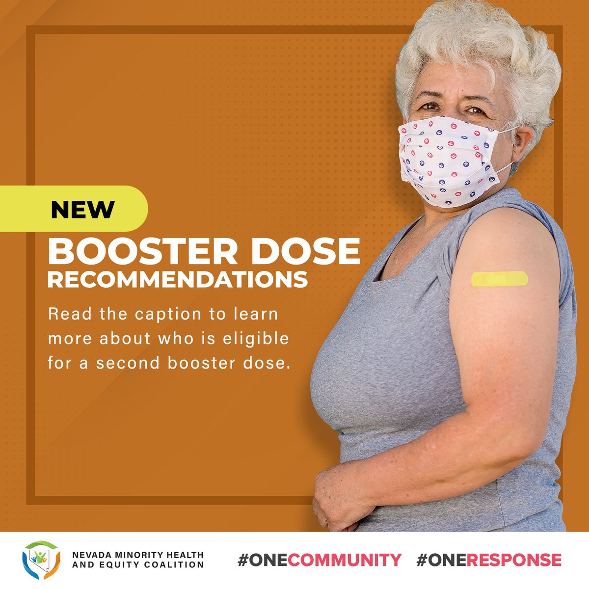 NVMHEC's tweet photo. Adults age 50+, & those 12+ w/ some immunocompromise, are now eligible for a 2nd booster dose. The 2nd booster is administered at least 4 months after the 1st.
🖥️ Check out https://t.co/uZWi4Mf8wz to find a vaccine site near you!
#OneCommunity #OneResponse https://t.co/syf8VikF6x