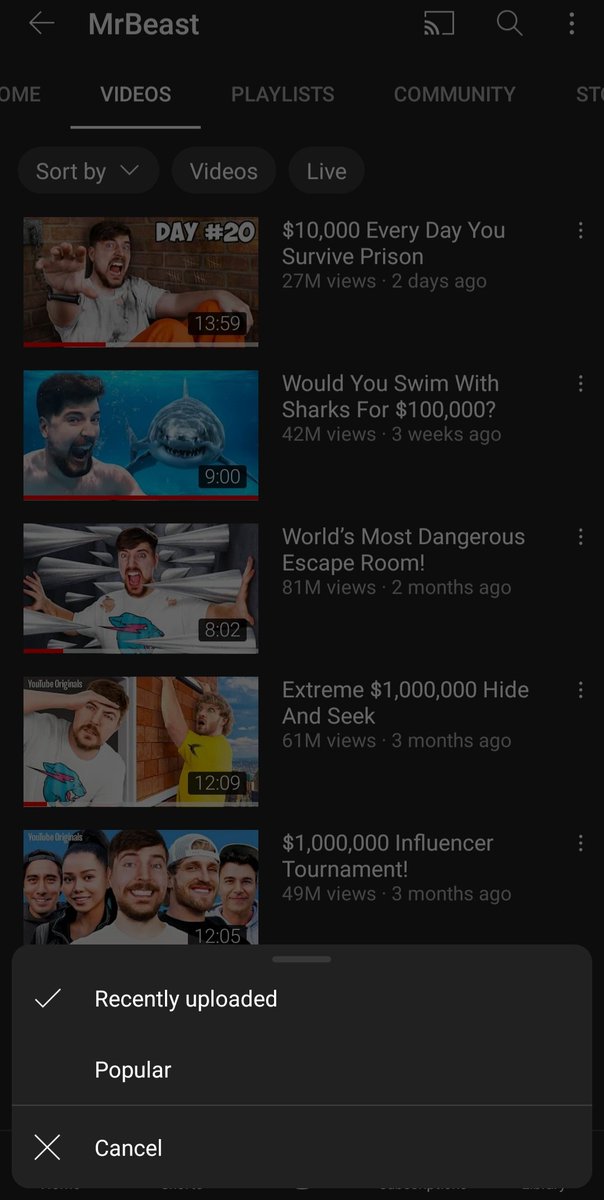SevenPageYT's tweet photo. I can't sort by oldest video now??? 

Like and share so hopefully they'll bring it back!
#YouTube https://t.co/79hlHbPTsD