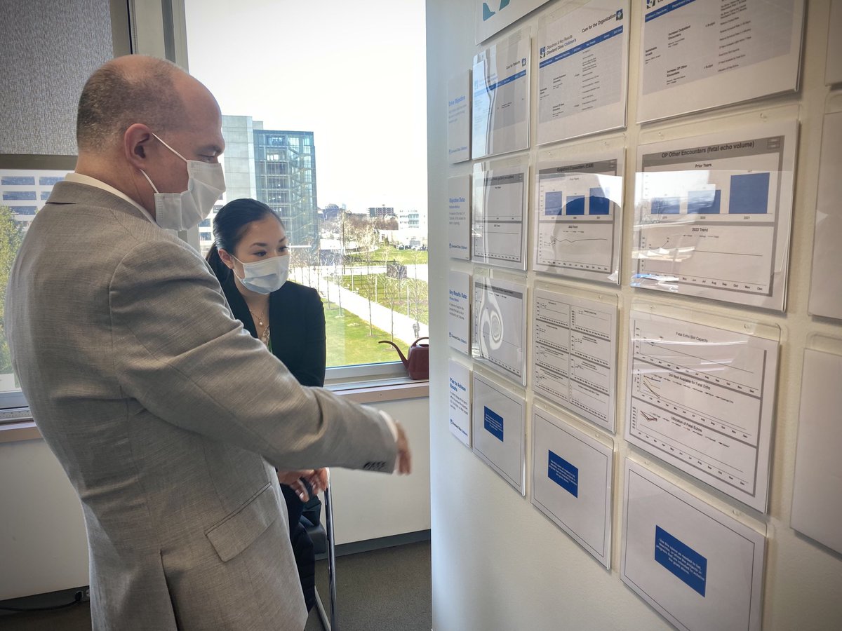DanKubiakCI's tweet photo. Dr. Marino and Bertha from ⁦@CleClinicKids⁩ discuss progress on Pediatric Cardiology Objectives &amp; Key Results for 2022. https://t.co/ehlVjy75aV