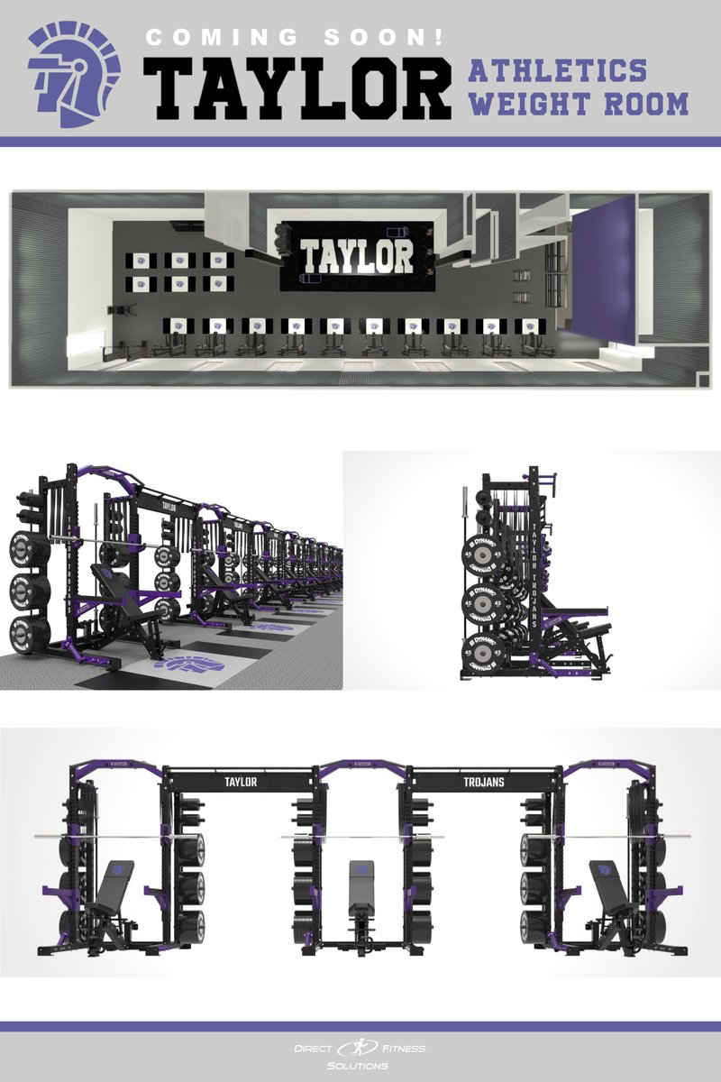taylortrojans's tweet photo. Here is a first look at the drawings for the renovated athletics weight room inside Odle Arena! https://t.co/z5YnI0fx29