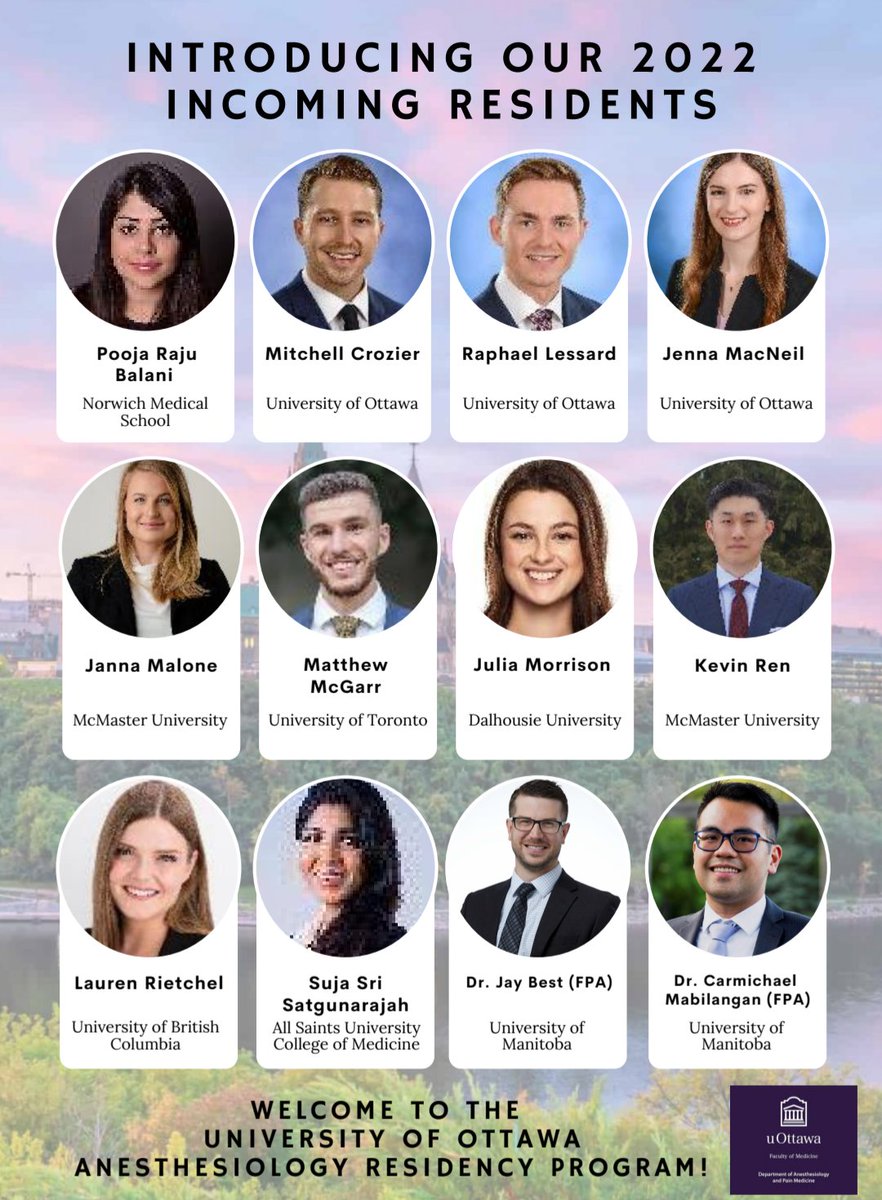 Excited to meet the new group of anesthesiology residents joining the team in July! #uOttawa #CaRMS2022 #anesthesiology