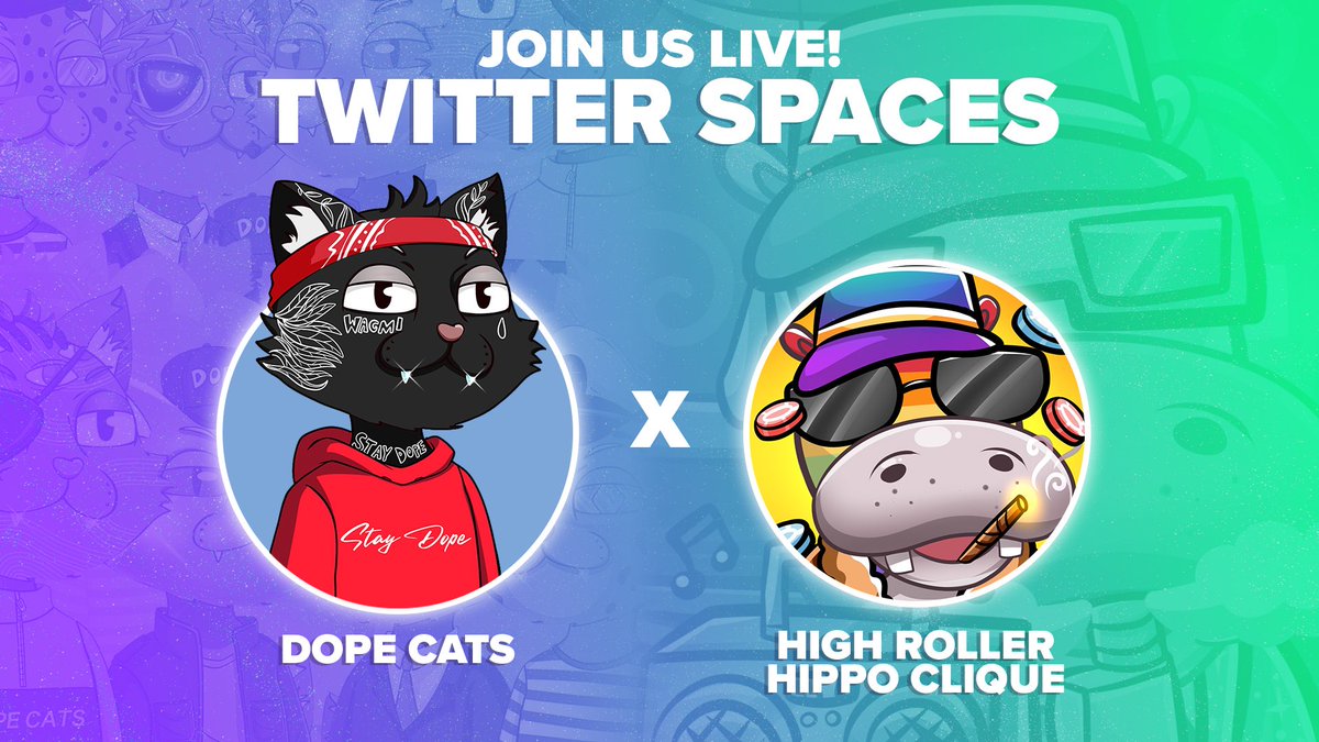 Dope_Cats's tweet photo. Thank you @worldofsolana for hosting us today! 💃 Now, we move forward and announce our next spaces 🤙🏽
Join us Today, 6PM EST w/ @HighRollerHC, as we talk more about what they’re doing, what we’re doing and watch our worlds come together!
#StayRolling
https://t.co/7SSRzsCR3g https://t.co/rN9K98vdVs