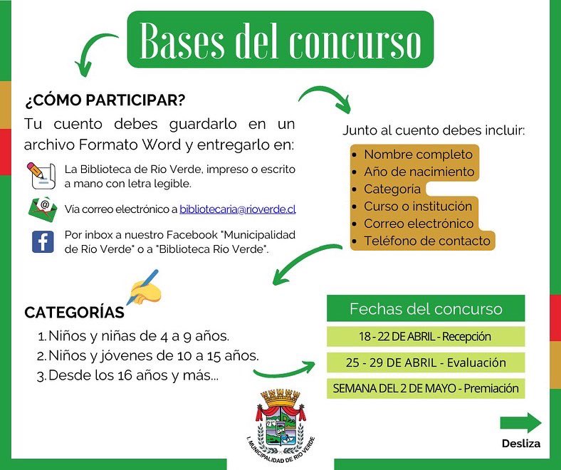 ILmunirioverde's tweet photo. CONCURSO 🚨

Se acerca el #DíadelLibro 📚 y por eso, te invitamos a través de nuestra alcaldesa @SabiBallesteros , a participar de un concurso que te permitirá crear tu propio cuento 📖 ¡Sólo deja volar tu imaginación! 🧠🌈

¡Participa!

#JuntosCrecemos #AlcaldesaBallesteros https://t.co/FqPh4nqyD9