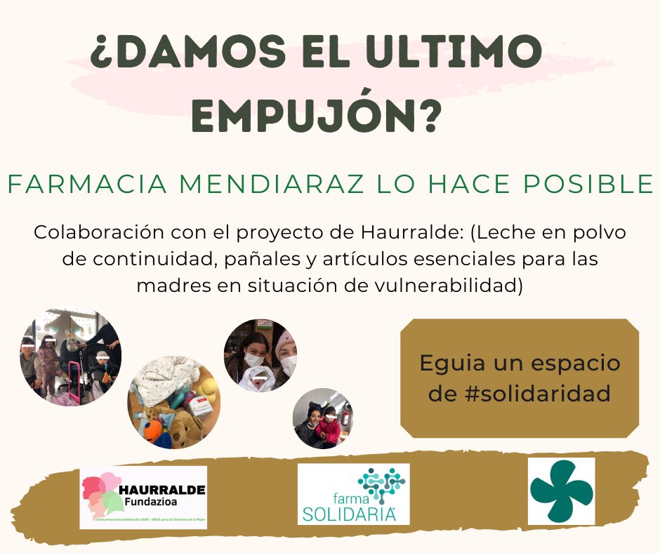 haurralde's tweet photo. @farma_solidaria #nosAyudas 👉🏽 difunde nos falta muy poco para llegar meta! 💪🏾 #Eguia con #FarmaciaMendiaraz @gipsolidarioa https://t.co/BKujwR90It