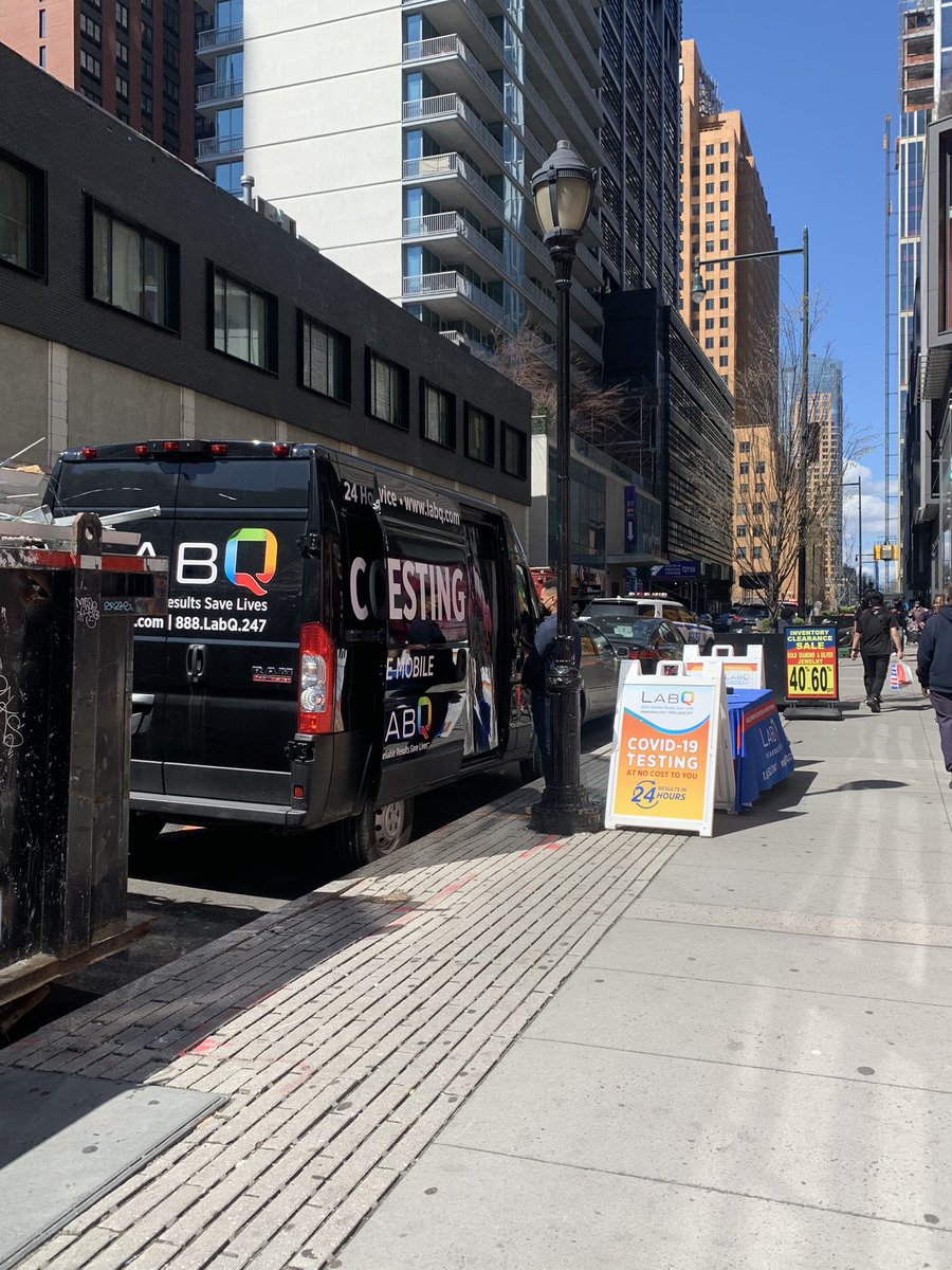 2:27pm LabQ van Albee square 1 person being tested.